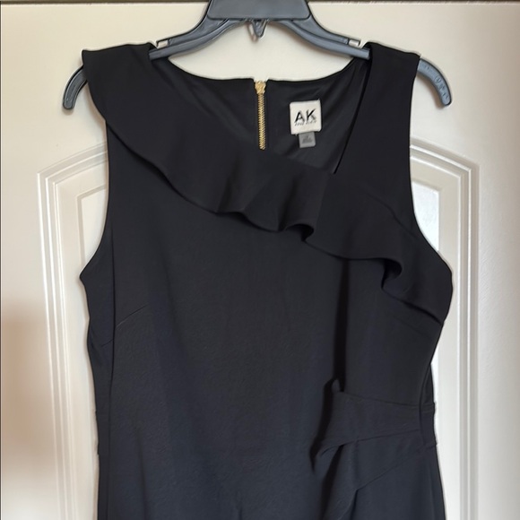 Anne Klein Black Asymmetrical Sheath Dress Cocktail - Picture 5 of 5